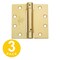 Global Door Controls 4.5 in. x 4.5 in. Satin Brass Full Mortise Spring Squared Hinge with Non-Removable Pin, PK3 CPS4545-US4-3 - alternate 1